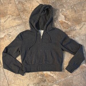 Dark Gray Cropped Hoodie